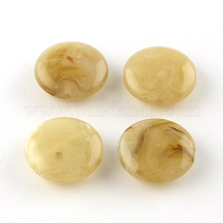 Flat Round Imitation Gemstone Acrylic Beads OACR-R051-19-1