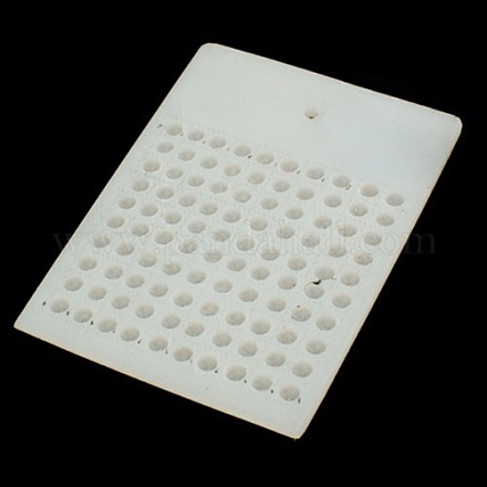 プラスチックビーズカウンタボード  5mm玉100個の計数用  ホワイト  67x99x4mm  ビーズサイズ：5mm TF004-1-1