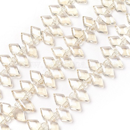 Chapelets de perles en verre électroplaqué GLAA-F093-A03-1