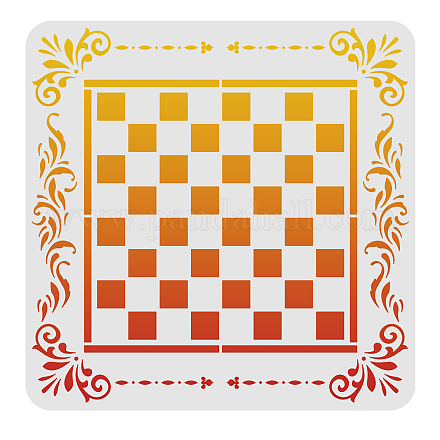 FINGERINSPIRE Modern Checkerboard Template 30x30cm Painting Chess Checkers Lined Gameboard Family Game Home Decor Gift Best Vinyl Large Stencils for Painting on Wood DIY-WH0172-562-1