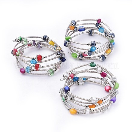 5 Loops Wrap Bracelets BJEW-JB04369-M-1