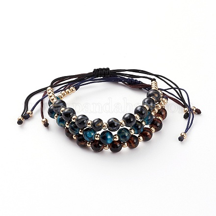 Ensembles de bracelets de perles tressés avec cordon de nylon réglable BJEW-JB05827-1