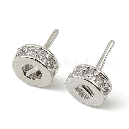 Латунные микропейв прозрачные кубические циркониевые шпильки KK-C107-12P-1