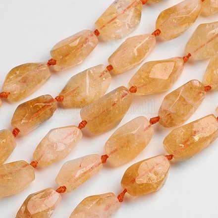 Chapelets de perles de citrine naturelle G-D834-13-1