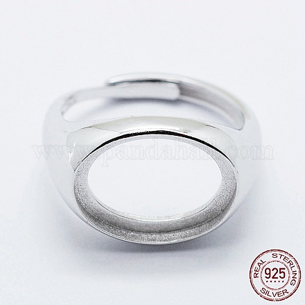 Компоненты кольца на палец из стерлингового серебра 925 пробы с родиевым покрытием STER-G027-12P-1