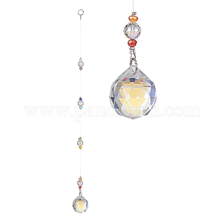 Décorations de pendentif en forme de larme de verre HJEW-TA00015-1