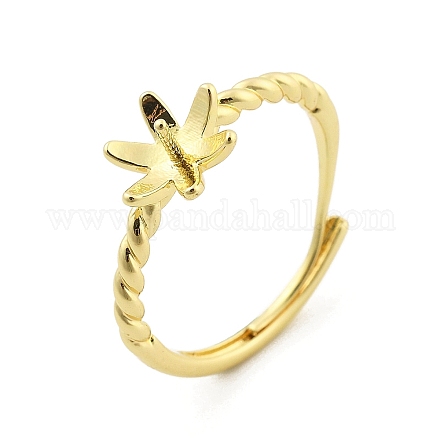 Регулируемые настройки колец из латуни с цветком&nbsp;LS-KK-G527-01D-G-1