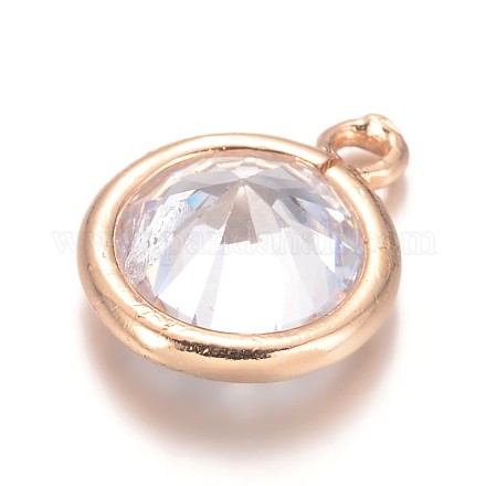 La forma del diamante del micro latón allanan charms de circonio cúbico ZIRC-L054-03-NR-1