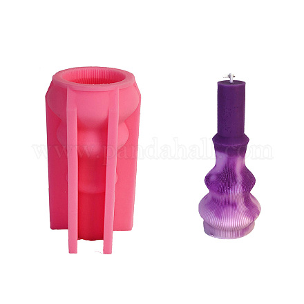 Moldes de silicona para velas perfumadas con geometría de pilar acanalado DIY-G106-01E-1