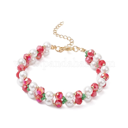 Рождественские браслеты из стекла BJEW-TA00687-1