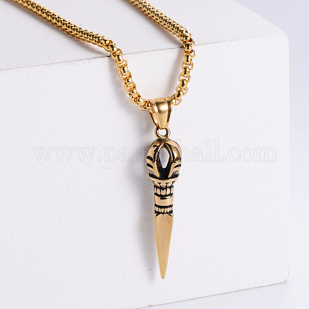 Мужские ожерелья в форме кинжала из нержавеющей стали 304 в стиле ретро-панк-хип-хоп TQ1565-2-1