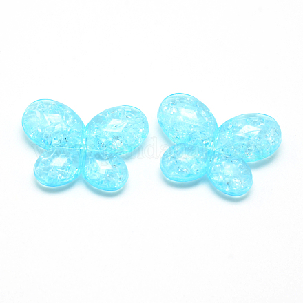 Transparent Crackle Acrylic Beads CACR-S007-02B-1