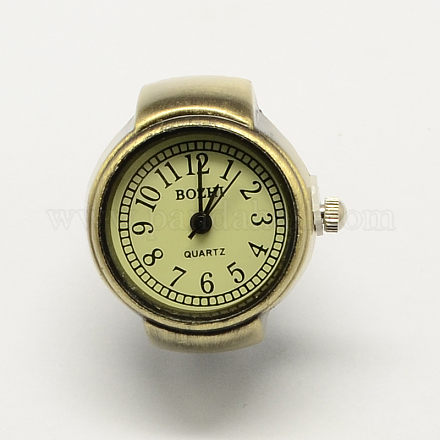 Relojes de cuarzo anillo elástico de hierro RJEW-R119-15A-1