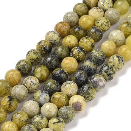 Brins de perles turquoise jaune naturel (jaspe) G-Q462-6mm-22-1