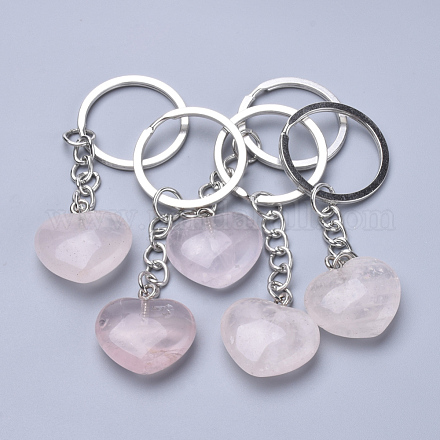 Porte-clés quartz rose naturel KEYC-S253-09-1