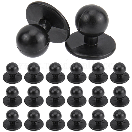 GORGECRAFT 100Pcs Plastic Chef Button Black Round Movable Coat Cloth Jacket Half Domed Pearl Ball Buttons for Studs Chef Men Working Suit Garment Decorative Accessories DIY Sewing Crafts BUTT-GF0001-42A-1