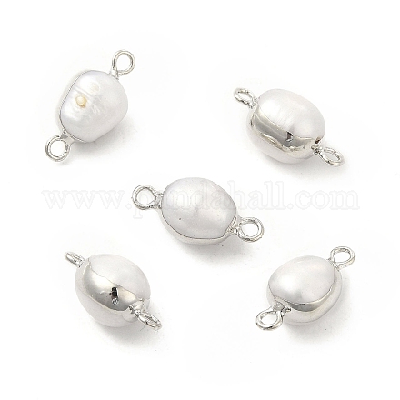 Natural Pearl Connector Charms PEAR-P004-50P-1