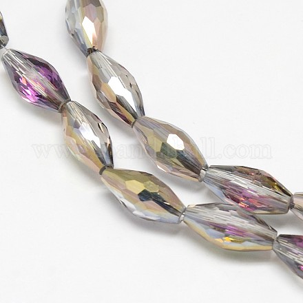 Chapelets de perles de riz en verre cristal EGLA-F043-C02-1
