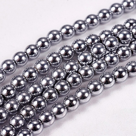Electroplate Non-magnetic Synthetic Hematite Beads Strands X-G-J169A-3mm-02-1