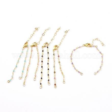 Natürliche gemischte Steine handgefertigte Perlenketten Armband machen AJEW-JB00907-1