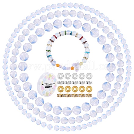 175 Uds. Cuentas redondas de opalita sintética para hacer joyas diy DIY-SZ0006-01-1