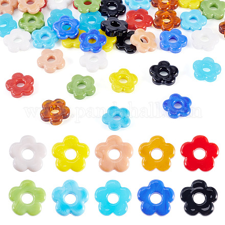 40шт 10 цвета бусины лэмпворк ручной работы LAMP-TA0001-65-1