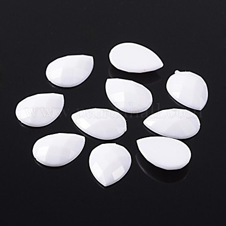 Faceted Drop Flat Back Acrylic Cabochons SACR-O002-03-13x18mm-1