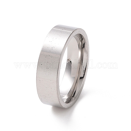 201 anillo liso de acero inoxidable para mujer RJEW-I089-34A-P-1