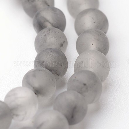 Frosted Round Natural Cloudy Quartz Bead Strands G-J346-31-4mm-1