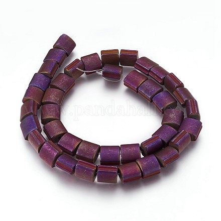 Electroplated Non-magnetic Synthetic Hematite Beads Strands G-P392-U08-1