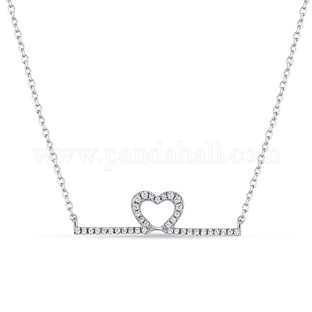 Tinysand cuore a cuore 925 collane con ciondolo in argento sterling con zirconi cubici TS-N314-S-1