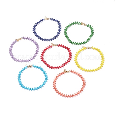 7шт 7 цветные японские браслеты из бисера AJEW-AN00472-1