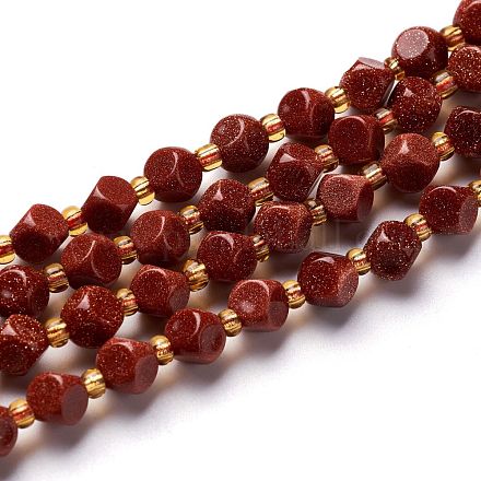 Chapelets de perles en goldstone synthétique G-M367-13A-1