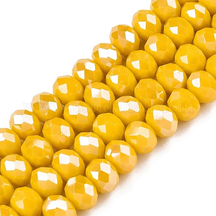 Стеклянные бусины с гальваническим покрытием  EGLA-A044-P8mm-A29-1