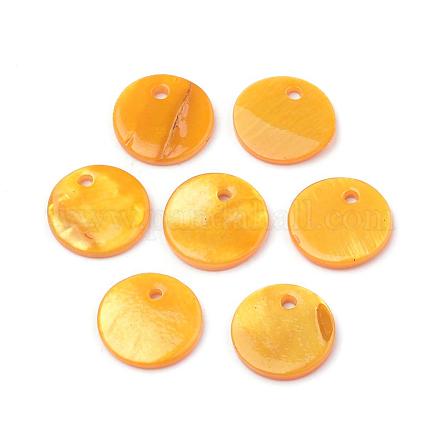 Spray Paint Freshwater Shell Charms SHEL-Q014A-001-1