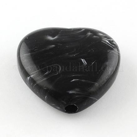 Heart Imitation Gemstone Acrylic Beads X-OACR-R018-09-1