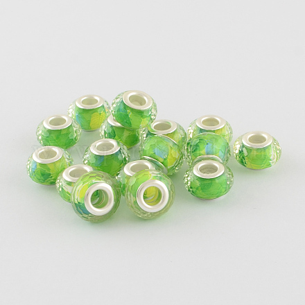 Large Hole Printed Acrylic European Beads OPDL-R114-05A-1