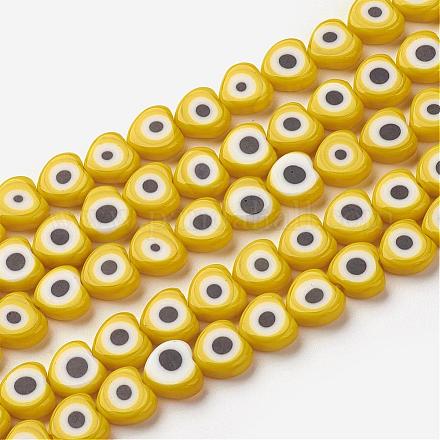 Chapelets de perles vernissées manuelles LAMP-J080-02-8x4mm-1