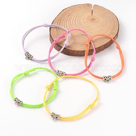 Bracelets réglables en corde de polyester ciré coréen BJEW-JB02165-1