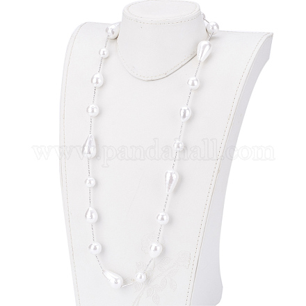 Shell Pearl Necklaces NJEW-P232-E-1