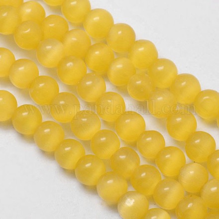 Chapelets de perles d'œil de chat CE-M011-6mm-18-1
