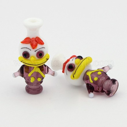 Handmade Lampwork 3D Cartoon Duck Beads LAMP-L052-05-1