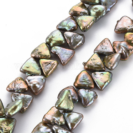 Chapelets de perles en Keshi naturel PEAR-S021-033D-1