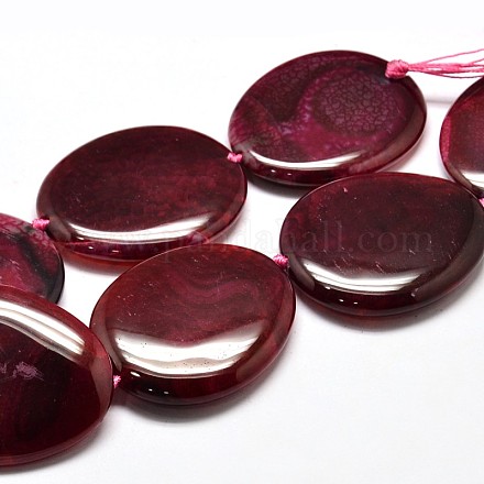 Oval Natural Agate Beads Strands G-F214-38D-1