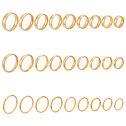 27 шт. 27 стильных кольца из нержавеющей стали для женщин RJEW-UN0003-04G-1