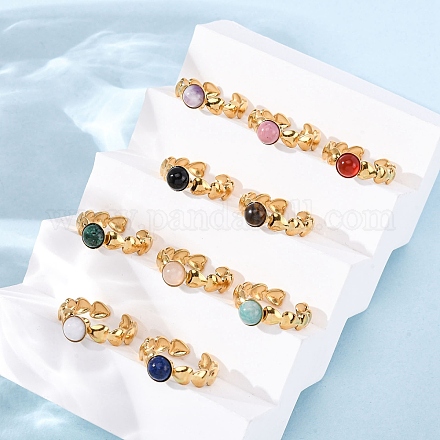 Регулируемые открытые манжетные кольца из нержавеющей стали 304 RJEW-A071-11G-1