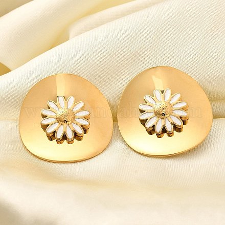 Серьги-гвоздики из нержавеющей стали 304 EJEW-H146-02G-1