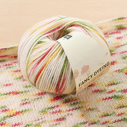 Шерстяная радужная сегментная окрашенная пряжа для вязания PW-WGBB63E-06-1