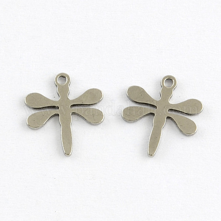 Stainless Steel Dragonfly Charms STAS-Q168-08-1