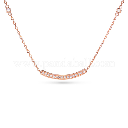 Tinysand cz jewelry 925 collares con colgante de barra de circonita cúbica de plata esterlina TS-N010-RG-18-1